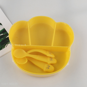 New Arrival Baby Feeding Plate Set Non-Slip Divided Plate for Toddler