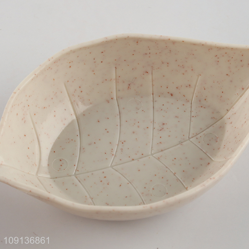 Good Quality Leaf Shaped Sauce Dish Plastic Dipping Dish Seasoning Dish