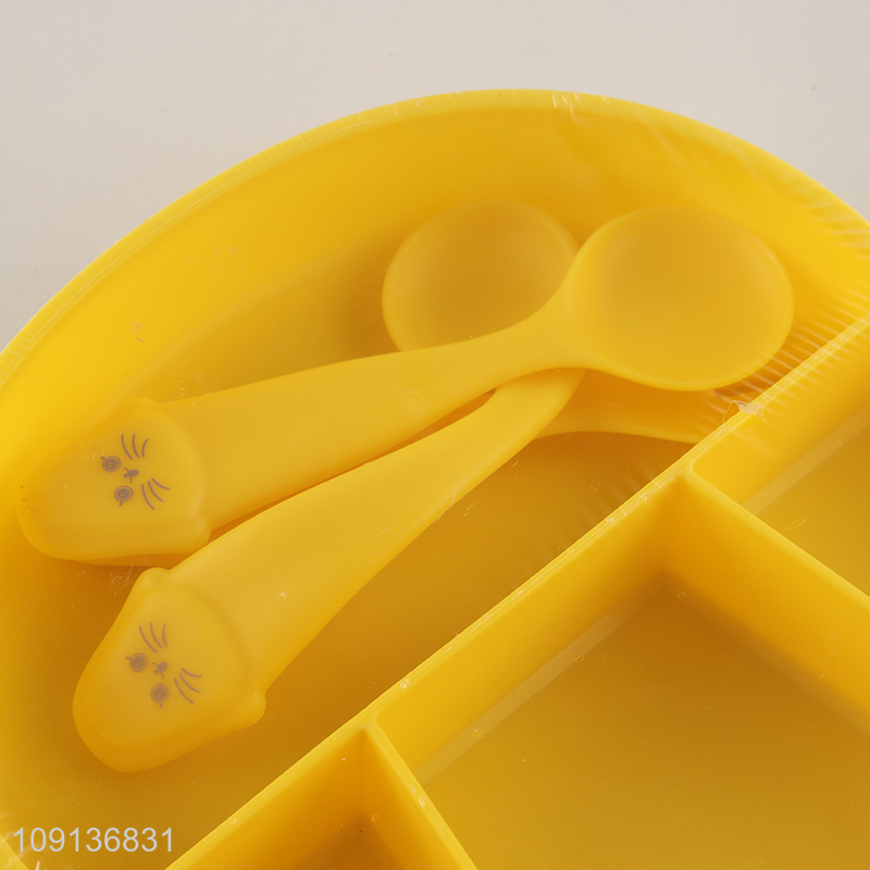New Arrival Baby Feeding Plate Set Non-Slip Divided Plate for Toddler