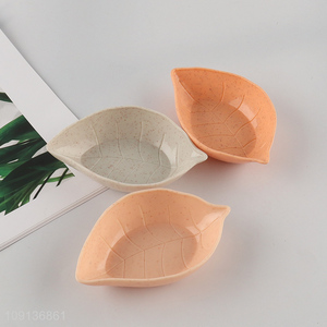 Good Quality Leaf Shaped Sauce Dish Plastic Dipping Dish Seasoning Dish