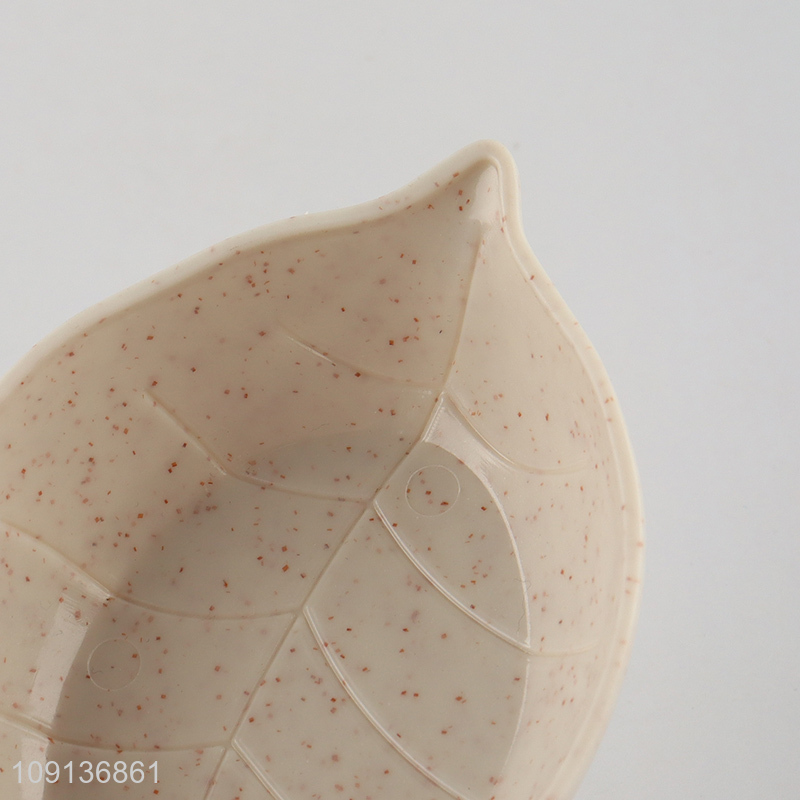Good Quality Leaf Shaped Sauce Dish Plastic Dipping Dish Seasoning Dish
