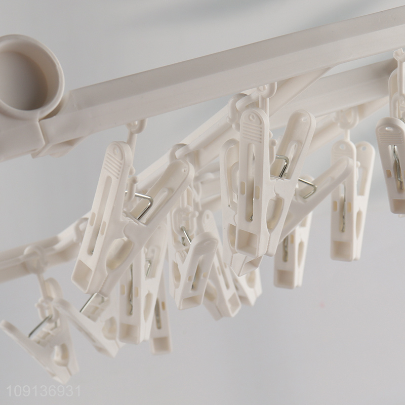 Online Wholesale Clothes Drying Rack Underwear Hangers with 32 Clips