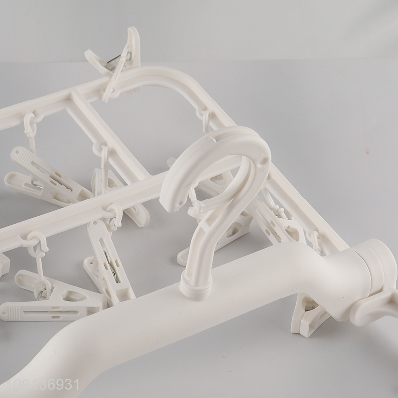 Online Wholesale Clothes Drying Rack Underwear Hangers with 32 Clips