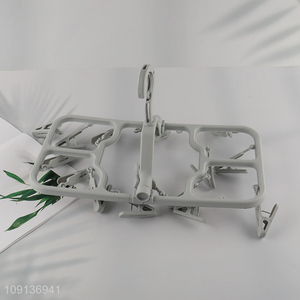 Promotional Folding Clothes Drying Rack Underwear Hangers with 16 Clips