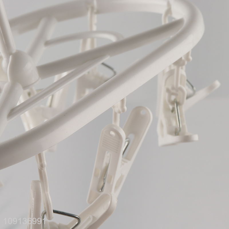 Online Wholesale Clothes Drying Rack Underwear Hangers with 10 Clips