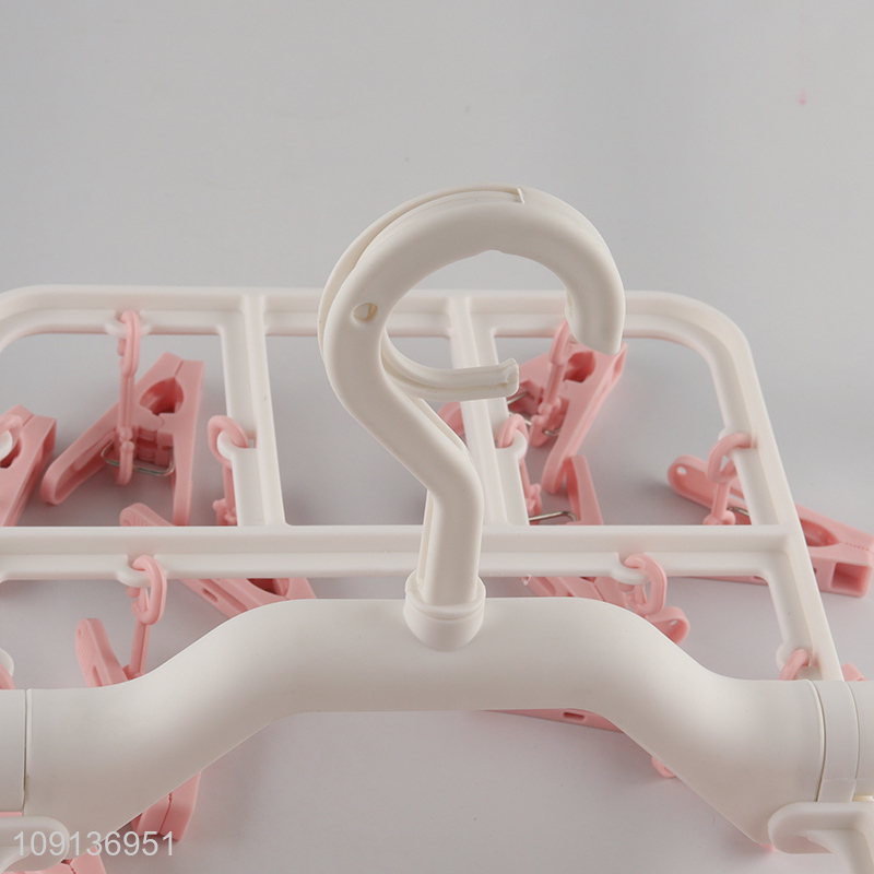 China Imports Clothes Drying Rack Underwear Hangers with 20 Clips