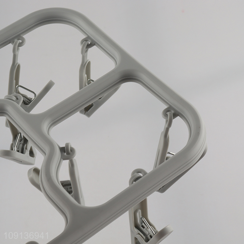 Promotional Folding Clothes Drying Rack Underwear Hangers with 16 Clips