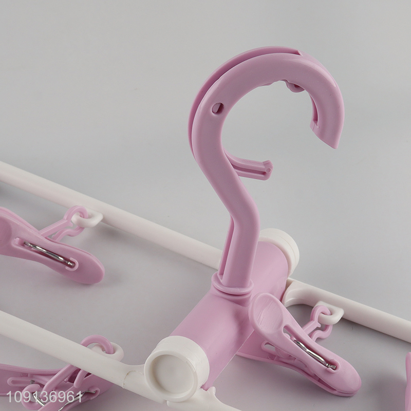 Factory Supply Clothes Drying Rack Underwear Hangers with 12 Clips