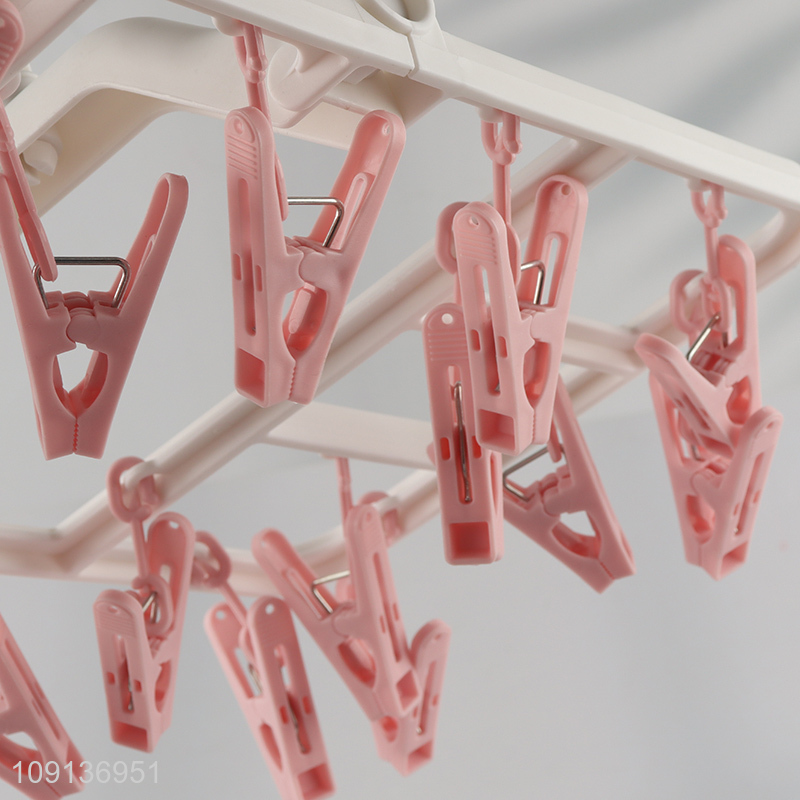 China Imports Clothes Drying Rack Underwear Hangers with 20 Clips