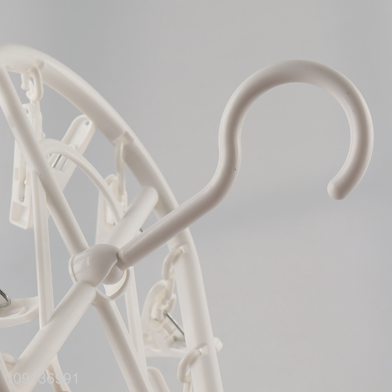 Online Wholesale Clothes Drying Rack Underwear Hangers with 10 Clips