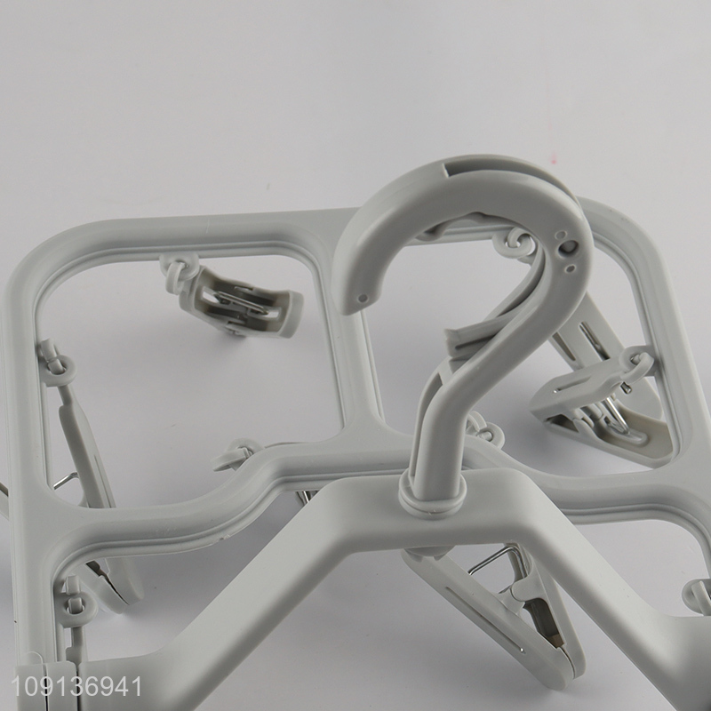 Promotional Folding Clothes Drying Rack Underwear Hangers with 16 Clips