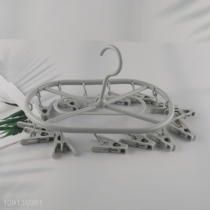 China Wholesale Clothes Drying Rack Underwear Hangers with 14 Clips