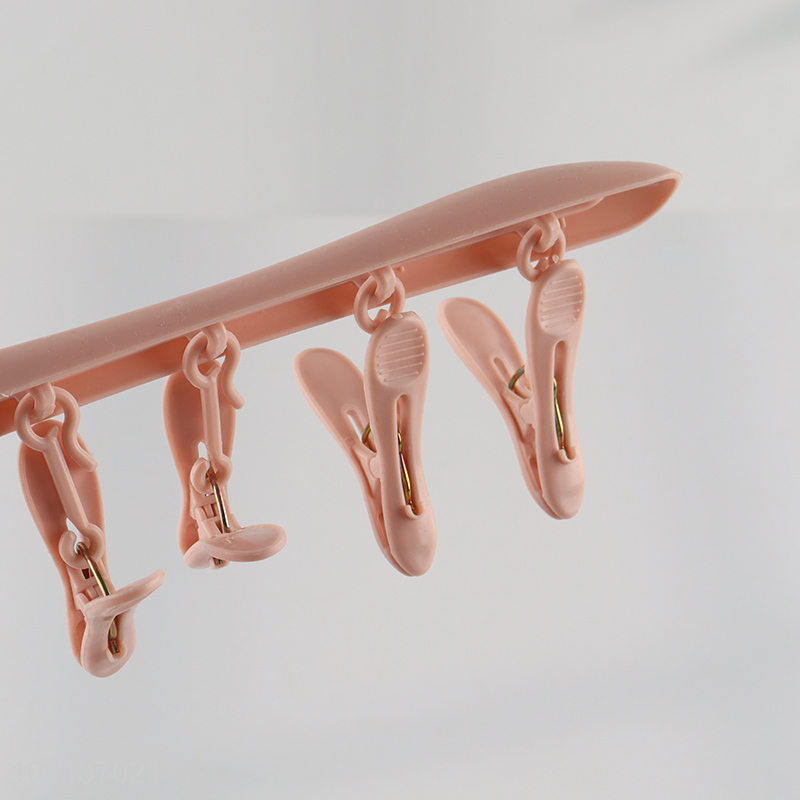 New Arrival Folding Drying Rack with 8 Clips for Drying Socks Bras