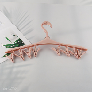 New Arrival Folding Drying Rack with 8 Clips for Drying Socks Bras