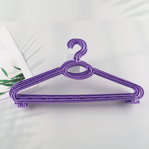 High Quality 5 Pieces Heavy Duty Anti-Slip Plastic Clothes Hangers