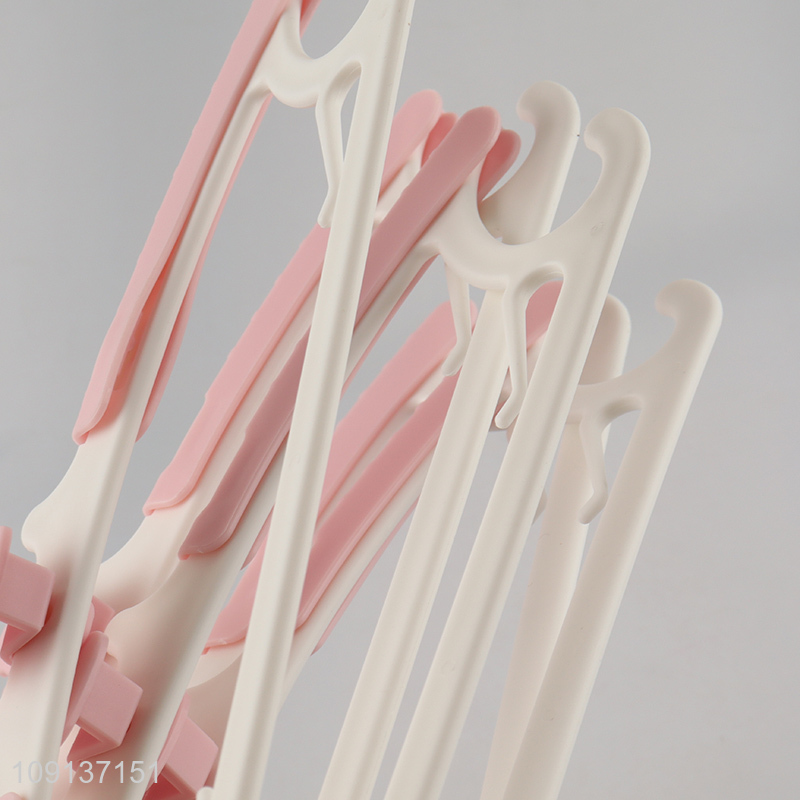 New Arrival 5 Pieces Adjustable Plastic Clothes Hangers for Baby Toddler Kids