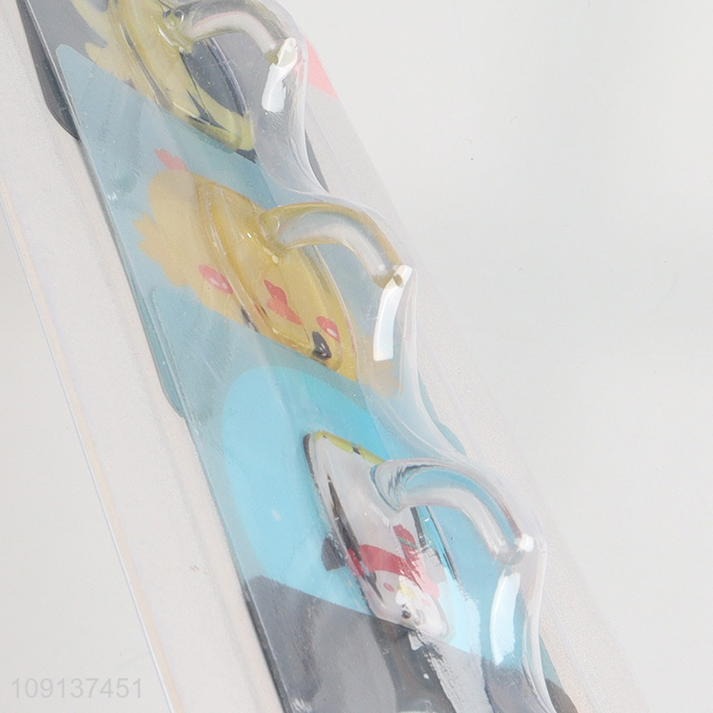 Good quality 4pcs cartoon printed sticky hook wall hook set
