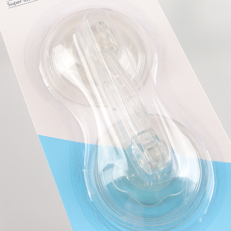 Top quality 2pcs round clear plastic sticky hook wall hook