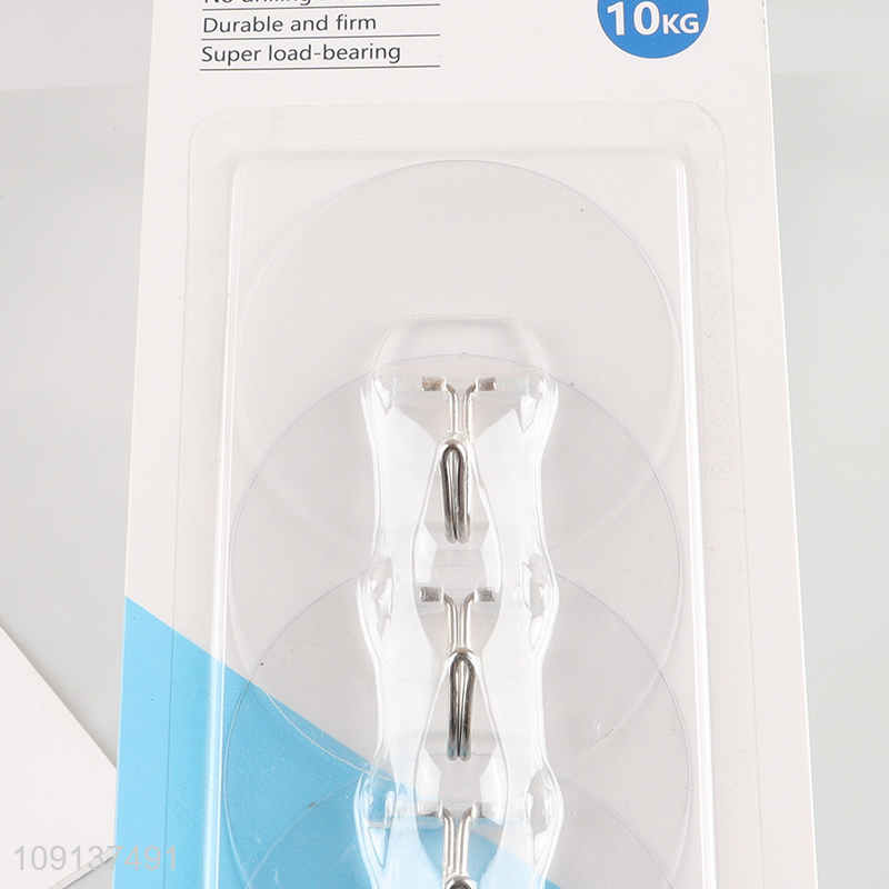 China wholesale 4pcs clear round household sticky hook set