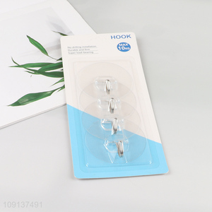 China wholesale 4pcs clear round household sticky hook set