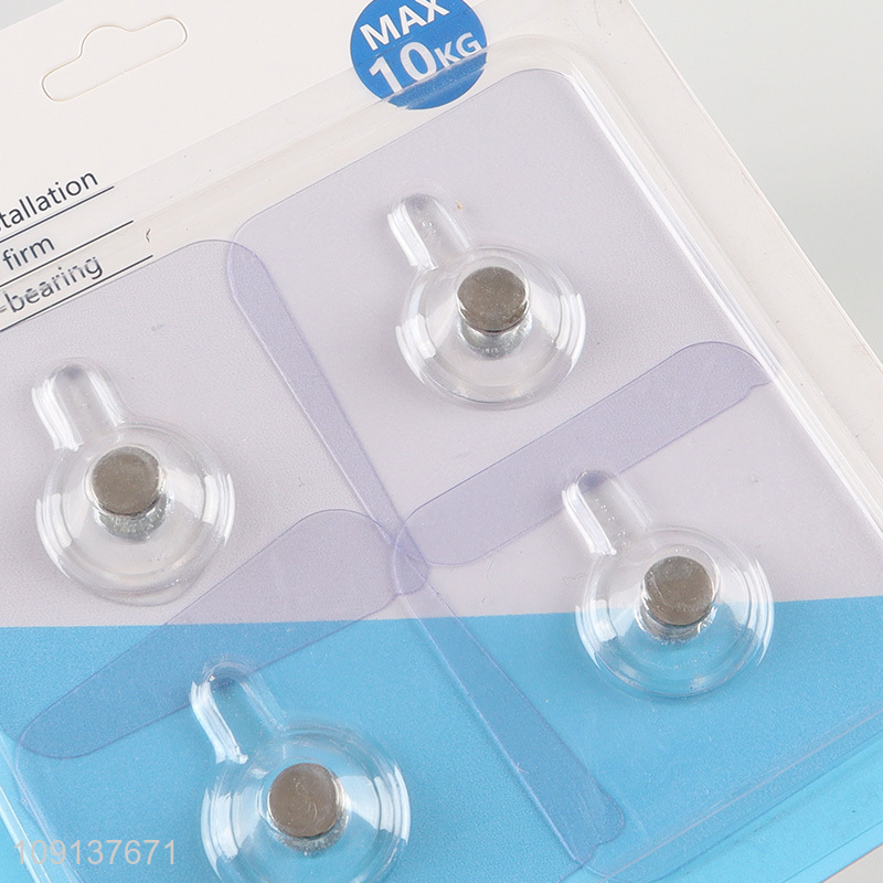 High quality clear square bathroom kitchen sticky hook wall hook