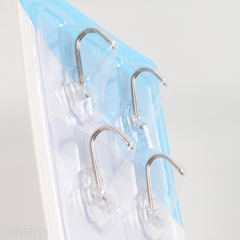 Latest products 4pcs clear home heavy duty sticky hook wall hook