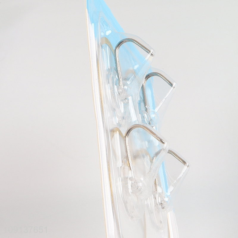 Top selling 4pcs round clear sticky hook wall hook set