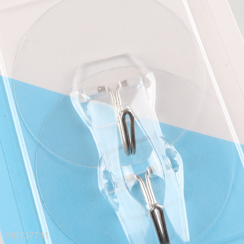 Top selling 2pcs clear household bathroom kitchen sticky hook wall hook