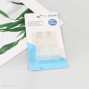 Factory supply 2pcs heavy duty clear sticky hook wall hook