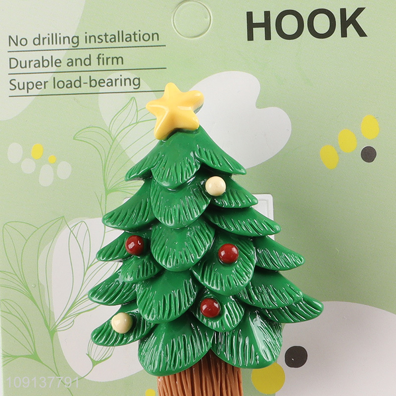 Top selling christmas tree shape sticky hook wall hook for household