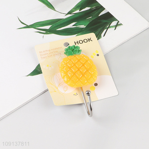 China wholesale pineapple shape household sticky hook wall hook