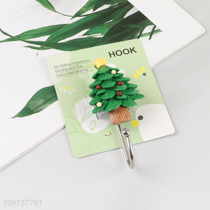 Top selling christmas tree shape sticky hook wall hook for household