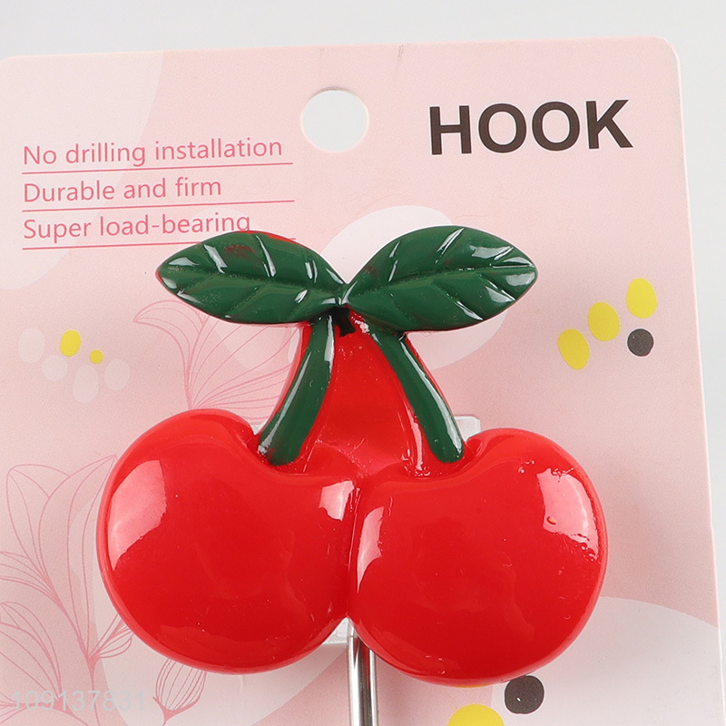 Factory wholesale cherry shape stainless steel sticky hook wall hook