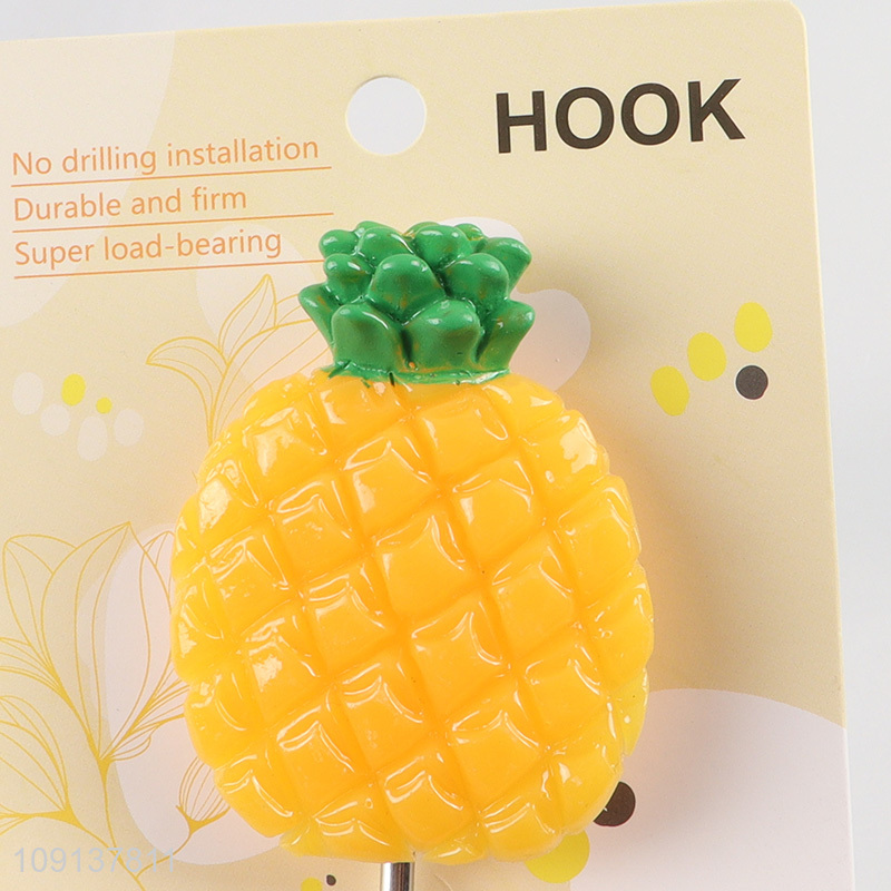 China wholesale pineapple shape household sticky hook wall hook