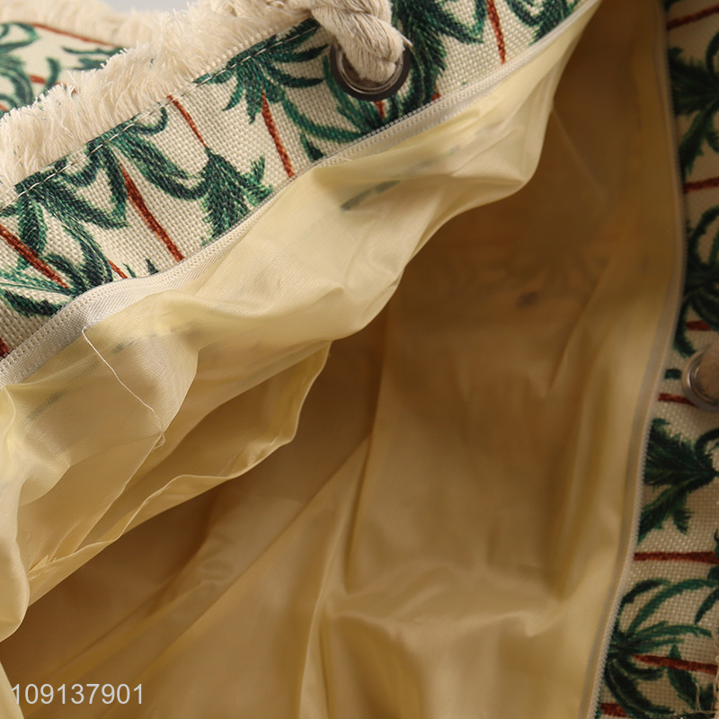 Factory Supply Canvas Beach Tote Bag Summer Travel Beach Bag