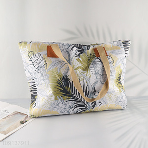 New Arrival Canvas Beach Bag Beach Tote Bag with Zipper