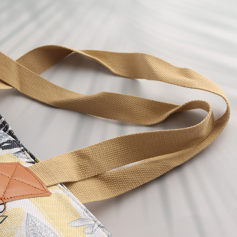 New Arrival Canvas Beach Bag Beach Tote Bag with Zipper