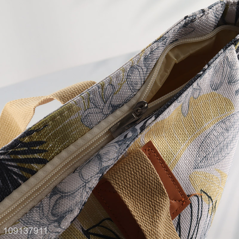 New Arrival Canvas Beach Bag Beach Tote Bag with Zipper