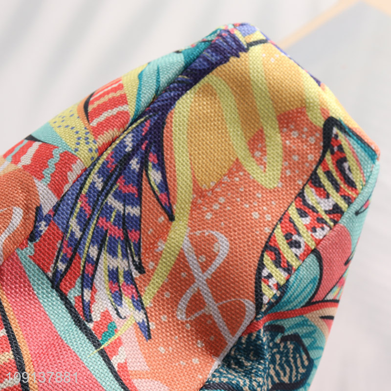 Good Quality Custom Printed Zipper Canvas Beach Tote Bag