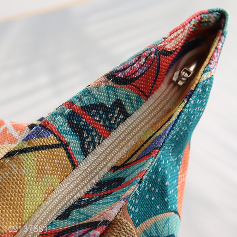 Good Quality Custom Printed Zipper Canvas Beach Tote Bag