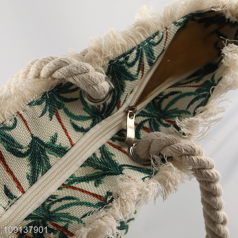 Factory Supply Canvas Beach Tote Bag Summer Travel Beach Bag