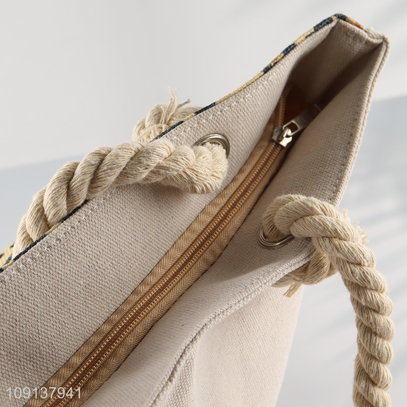 High Quality Canvas Beach Bag Waterproof Beach Tote Bag