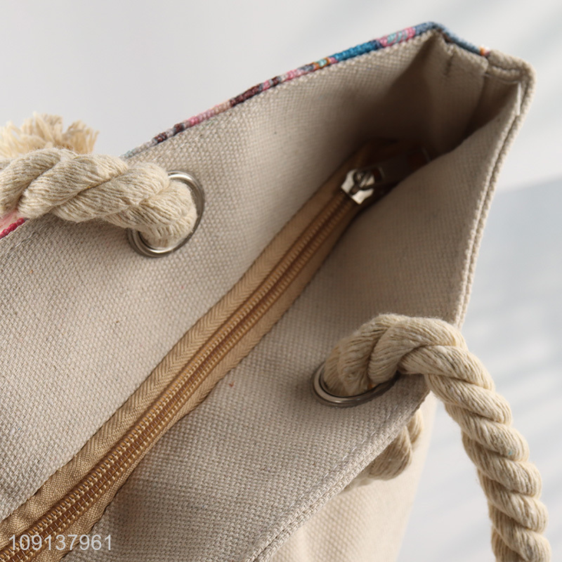 New Product Custom Canvas Beach Tote Bag Summer Travel Bag