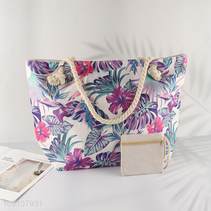 Factory Price Custom Print Waterproof Canvas Beach Tote Bag