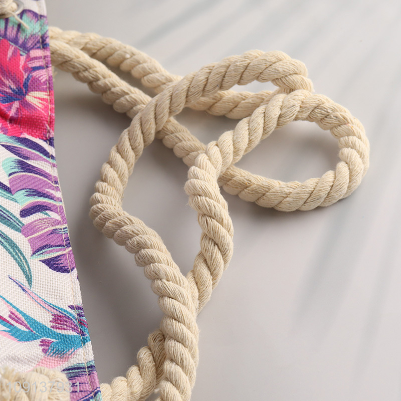 Factory Price Custom Print Waterproof Canvas Beach Tote Bag