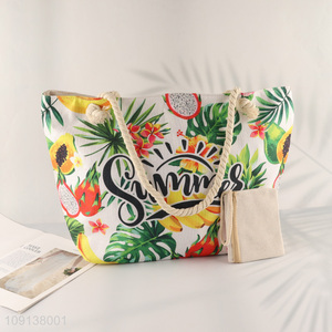 High Quality Canvas Beach Bag Sandproof Beach Tote Bag