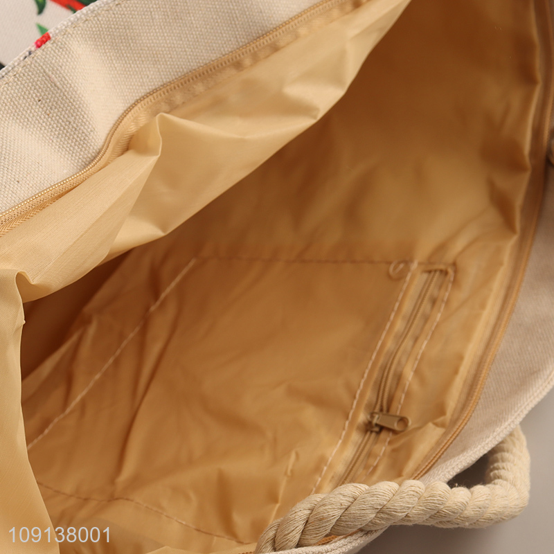 High Quality Canvas Beach Bag Sandproof Beach Tote Bag