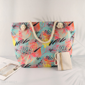 New Product Large Canvas Beach Tote Bag Summer Travel Bag