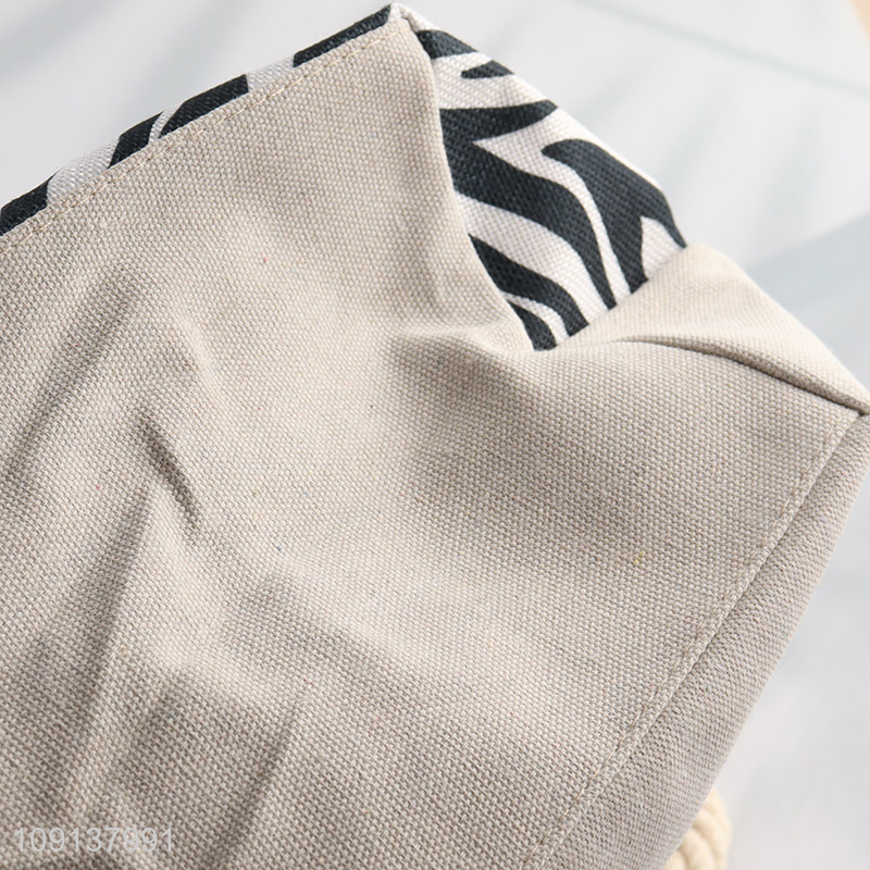 Factory Supply Zip Top Canvas Beach Bag for Women Ladies