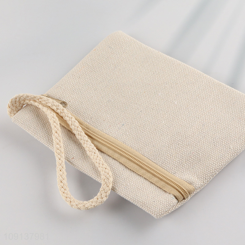 China Imports Zipper Canvas Beach Tote Bag with Rope Handles